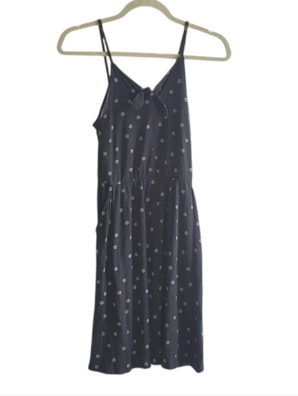 Nordstrom Girls Black & White Knit Floral Spaghetti Strap Dress Size XL NWT